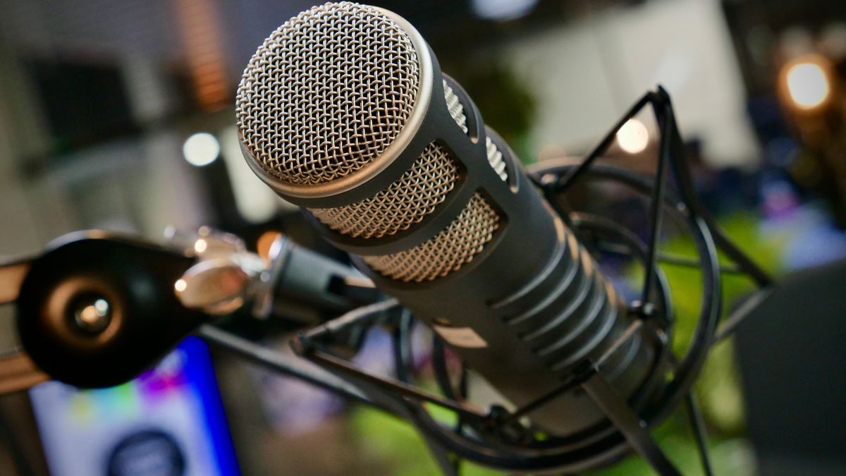 A microphone beside a transcript of spoken words